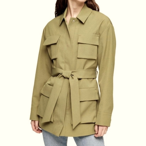 Topshop Jackets & Blazers - Topshop utility blazer in khaki olive size 2